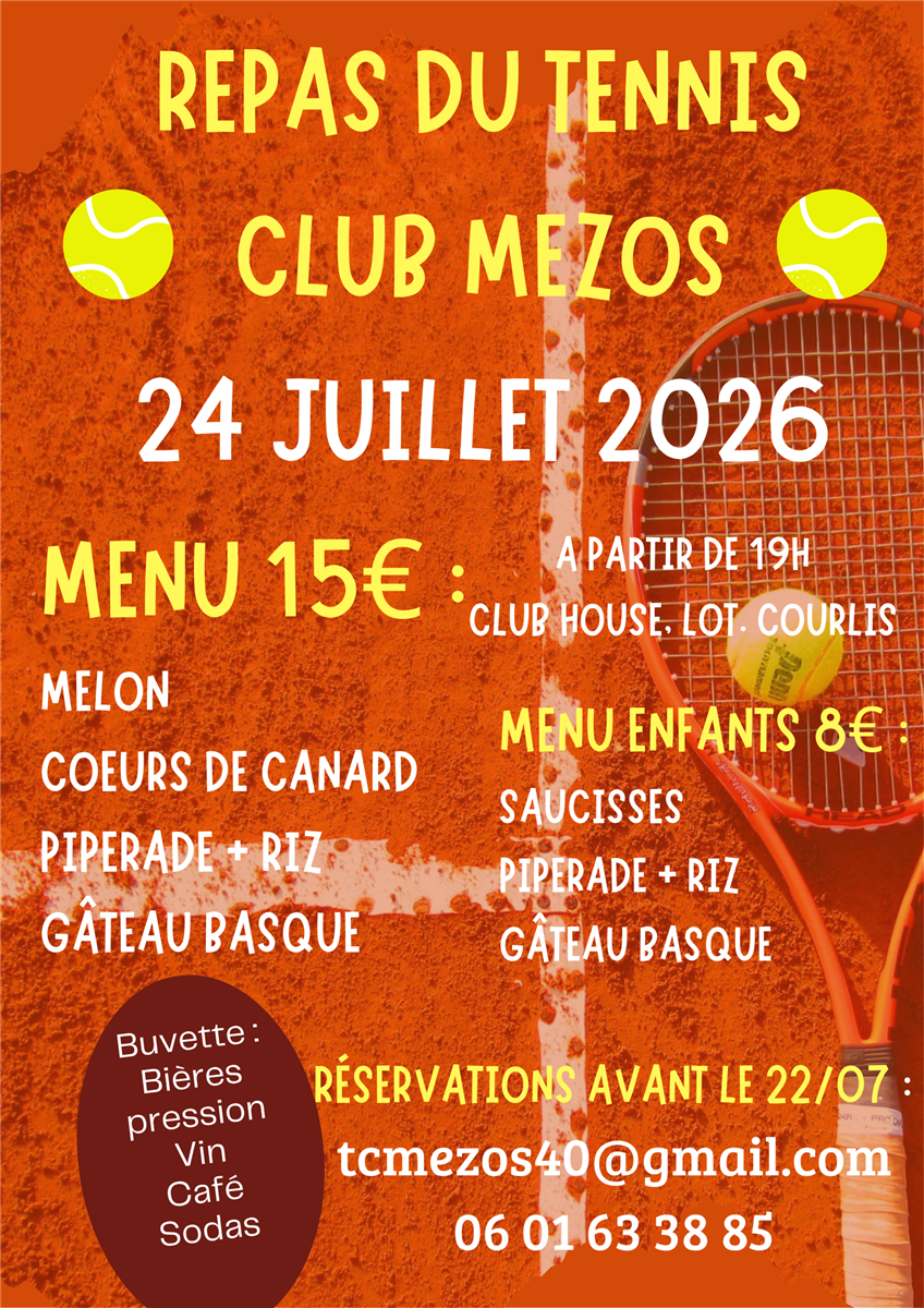 Repas du Tennis Club Mezos