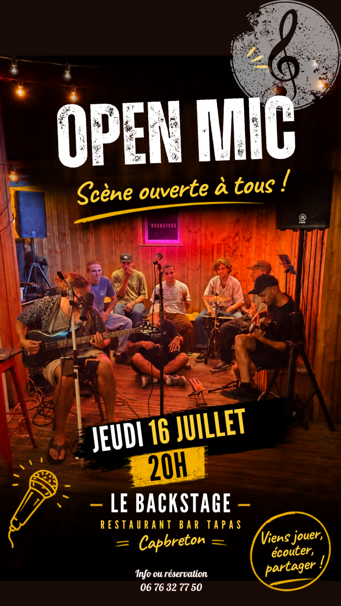 OPEN MIC Musical au BACKSTAGE