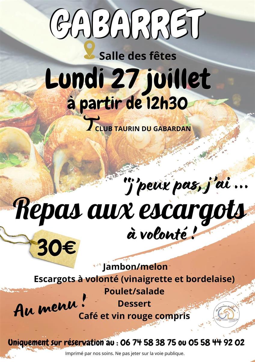 Repas escargots à volonté