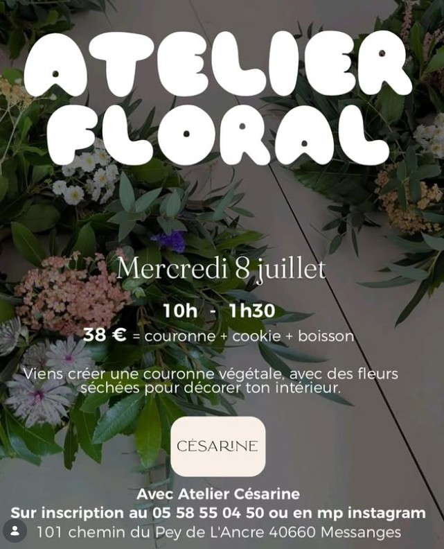 Couronne de fleurs séchées chez Moussu