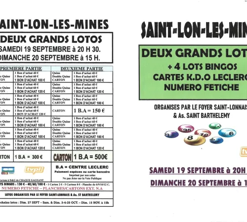 Deux grands lotos bingos avec fétiche
