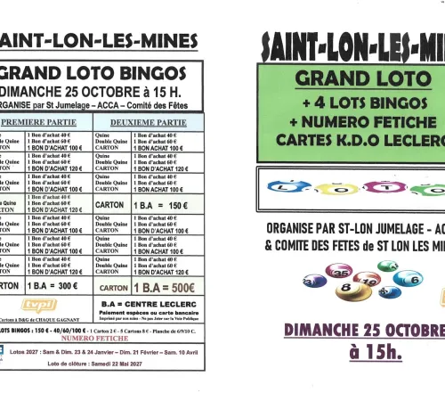Grand loto avec bingos et fétiche