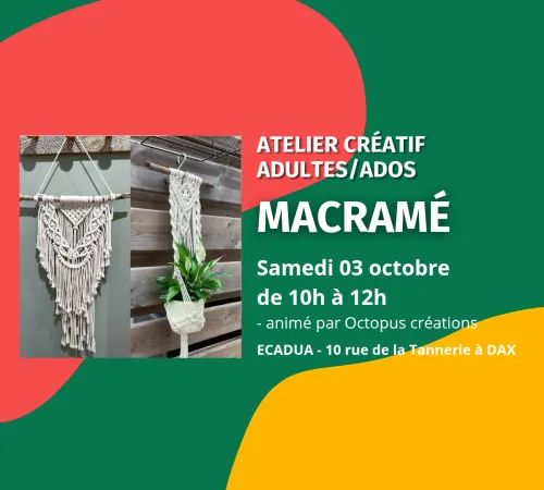 Atelier créatif Macramé / Adultes et ados