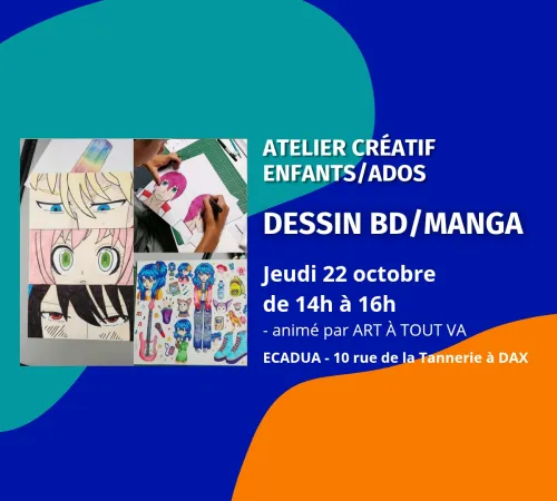 Atelier créatif Dessin BD Manga – Enfants et ados