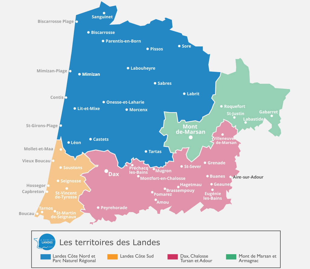Carte Landes Côte Nord