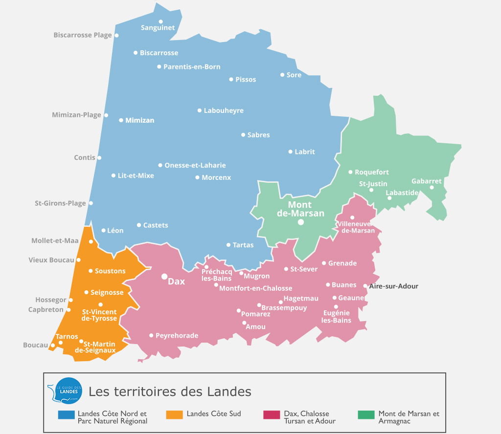 Carte Sud des Landes